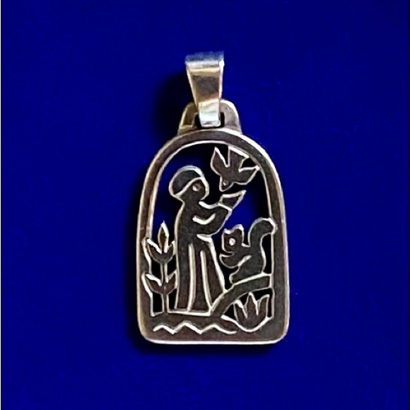 RETIRED LARGE JAMES AVERY ST. FRANCIS Loves The Animals Charm | LRG 1.125” | 925 - Picture 5 of 7